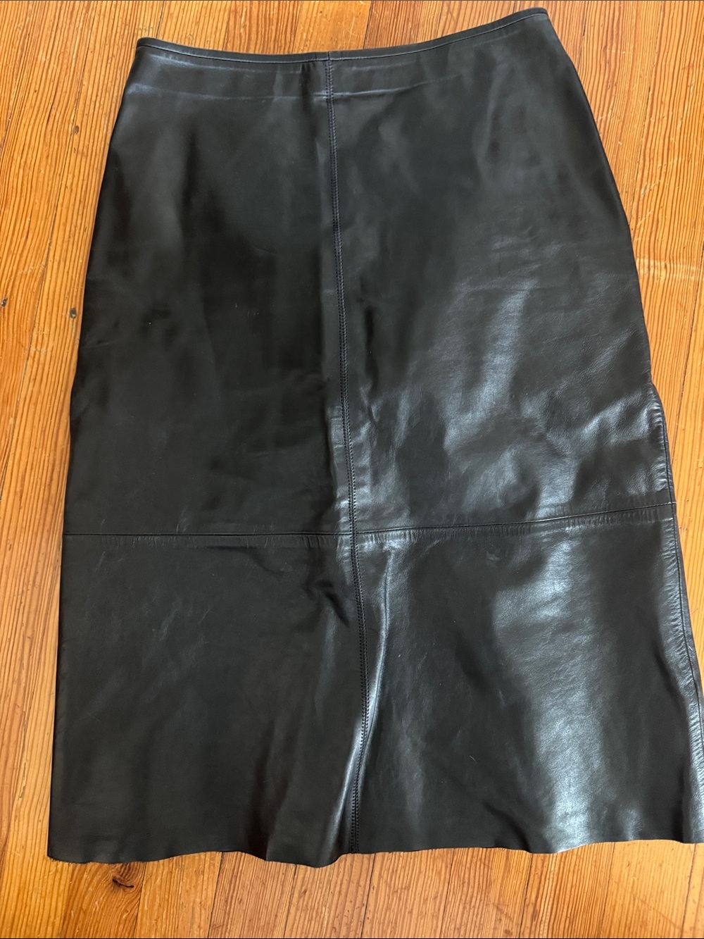 Old Navy Black Leather Midi Skirt